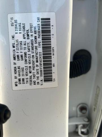 19UUB1F39FA024322 - 2015 ACURA TLX Weiß Foto 10