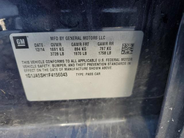 1G1JA5SH1F4156043 - 2015 CHEVROLET SONIC LS BLACK photo 10