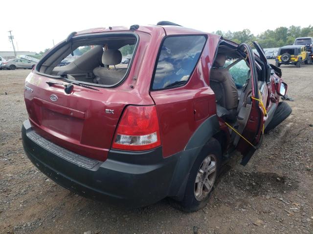 KNDJC733935062126 - 2003 KIA SORENTO MAROON photo 4