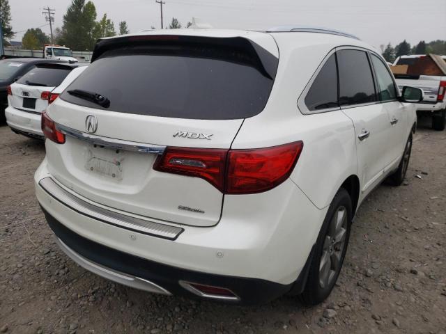 5FRYD4H8XEB019476 - 2014 ACURA MDX ADVANC WHITE photo 4