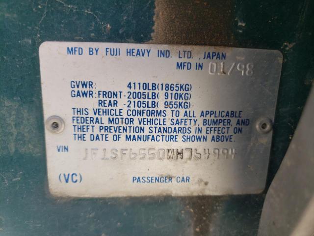 JF1SF6550WH764994 - 1998 SUBARU FORESTER S TWO TONE photo 10