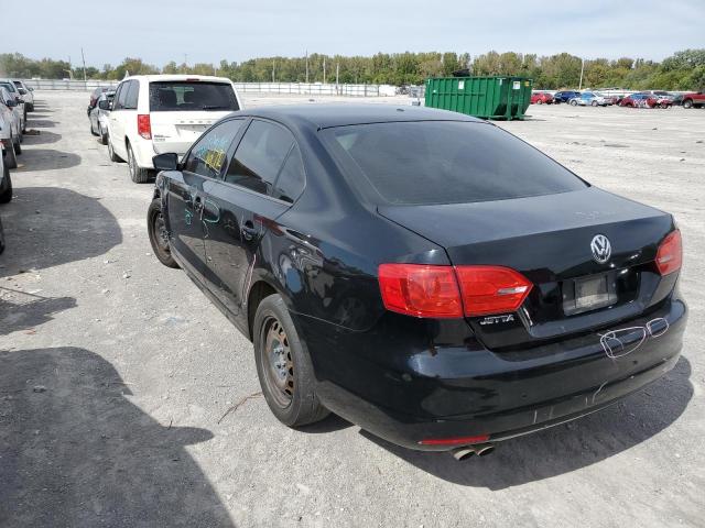 3VW2K7AJ4CM345890 - 2012 VOLKSWAGEN JETTA BASE BLACK photo 3