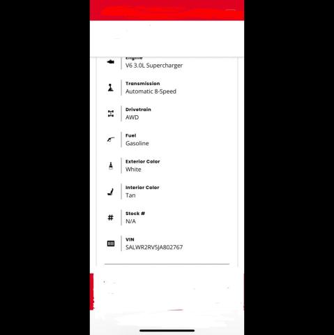 SALWR2RV5JA802767 - 2018 LAND ROVER RANGE ROVE WHITE photo 10