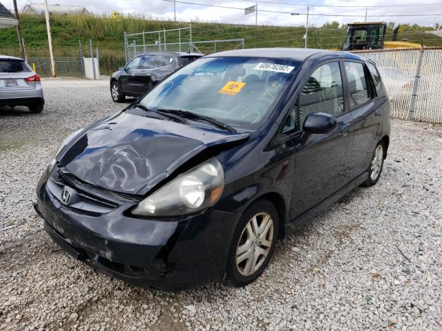 JHMGD38627S024472 - 2007 HONDA FIT S შავი ფოტო 2