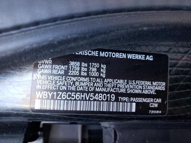 WBY1Z6C56HV548019 - 2017 BMW I3 BEV BLACK photo 10