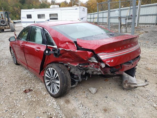 3LN6L5E9XLR616729 - 2020 LINCOLN MKZ RESERV MAROON photo 3