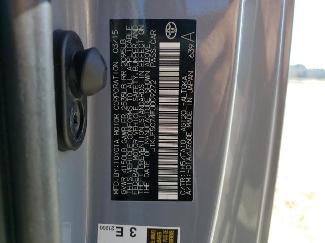 JTKJF5C74FJ009272 - 2015 TOYOTA SCION TC 银色 照片 10