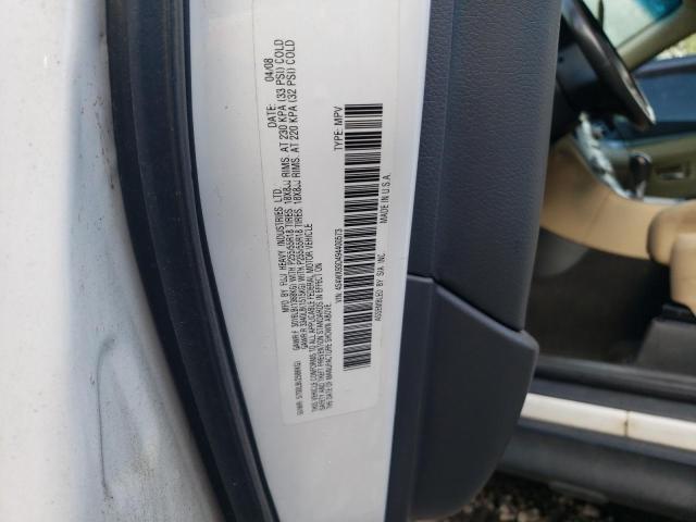 4S4WX93D494400573 - 2009 SUBARU TRIBECA LI WHITE photo 10