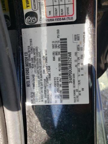 3FAHP0DC0AR352568 - 2010 FORD FUSION SPORT  photo 10