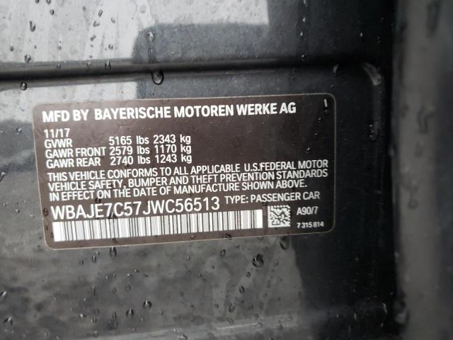 WBAJE7C57JWC56513 - 2018 BMW 540 XI BLACK photo 10