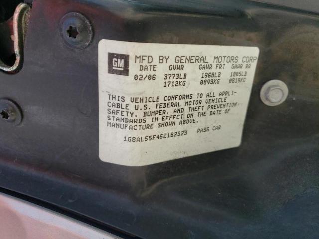 1G8AL55F46Z182323 - 2006 SATURN ION LEVEL SILVER photo 10