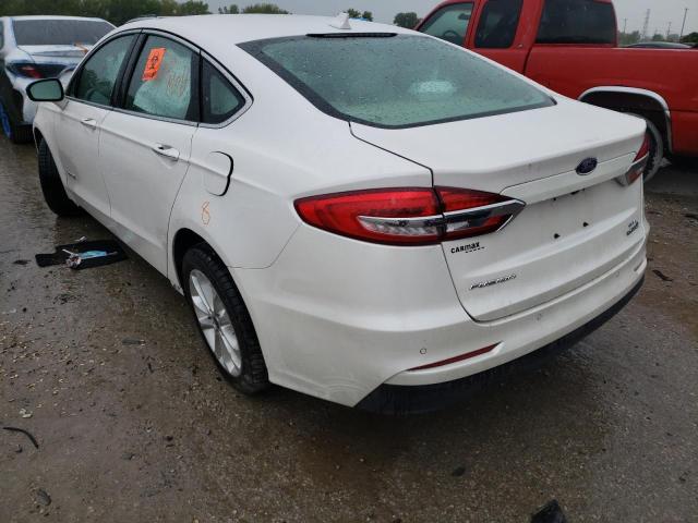 3FA6P0MU1KR235468 - 2019 FORD FUSION SEL WHITE photo 3