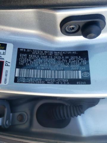 4T1BK1FK7GU570559 - 2016 TOYOTA CAMRY XSE SILVER photo 10