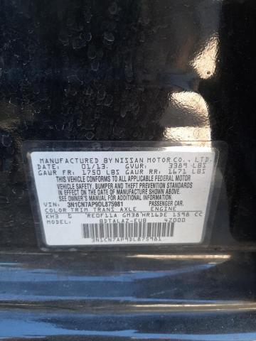 3N1CN7AP9DL875981 - 2013 NISSAN VERSA S BLACK photo 10