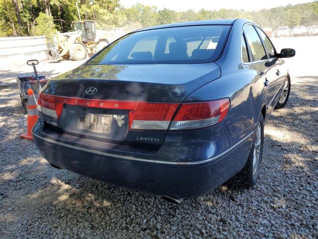 KMHFC46F67A158170 - 2007 HYUNDAI AZERA SE BLUE photo 4