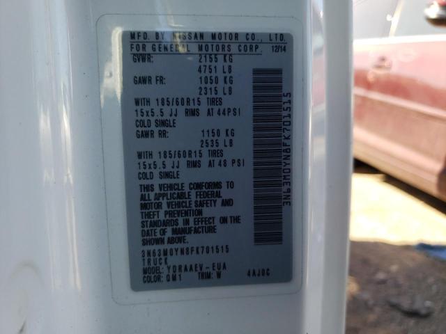 3N63M0YN8FK701515 - 2015 CHEVROLET CITY EXPRE Weiß Foto 10