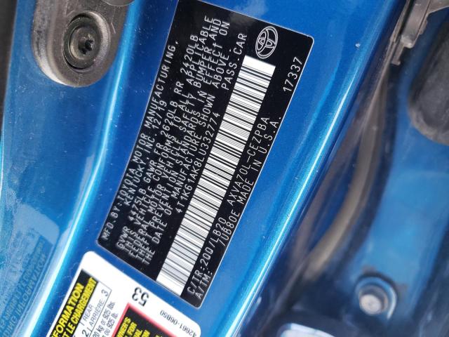 4T1K61AK8LU332774 - 2020 TOYOTA CAMRY XSE BLUE photo 10