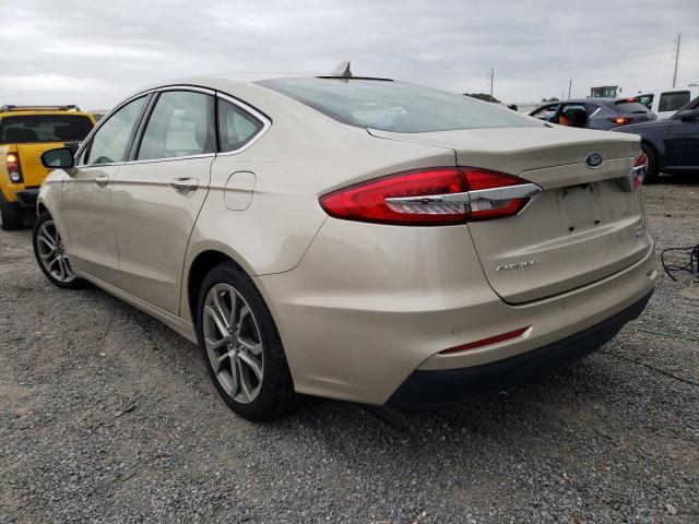 3FA6P0CD6KR150496 - 2019 FORD FUSION SEL BEIGE photo 3