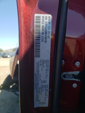 1C4PJLCB3MD164187 - 2021 JEEP CHEROKEE L BURGUNDY photo 10