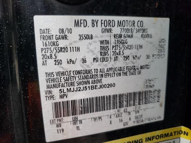 5LMJJ2J51BEJ00260 - 2011 LINCOLN NAVIGATOR 黑色 照片 10