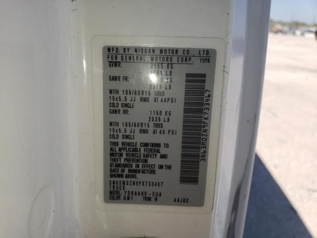 3N63M0ZN9FK733467 - 2015 CHEVROLET CITY EXPRE Ağ foto 10