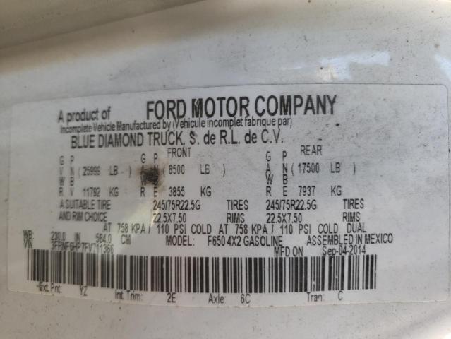 3FRNF6HP7FV711366 - 2015 FORD F650 SUPER WHITE photo 10