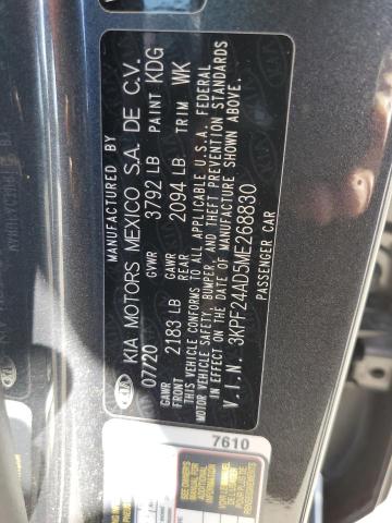 3KPF24AD5ME268830 - 2021 KIA FORTE FE GRAY photo 10