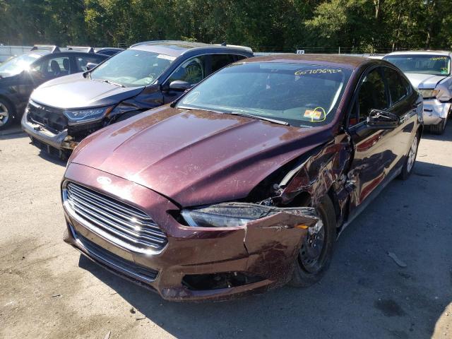 3FA6P0G74DR212310 - 2013 FORD FUSION S BURGUNDY photo 2