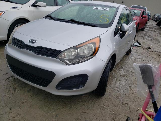 KNADM5A32D6125979 - 2013 KIA RIO LX SILVER photo 2