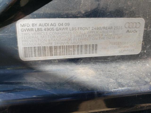 WAULF78K99N070717 - 2009 AUDI A4 2.0T QU BLUE photo 10