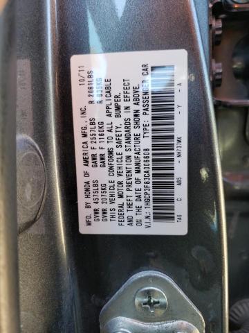 1HGCP3F83CA006608 - 2012 HONDA ACCORD EXL GRAY photo 10