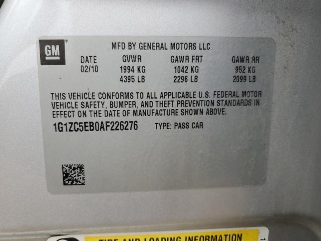 1G1ZC5EB0AF226276 - 2010 CHEVROLET MALIBU 1LT SILVER photo 10