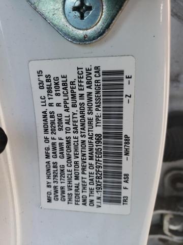 19XFB2F97FE051968 - 2015 HONDA CIVIC EXL 白色 照片 10