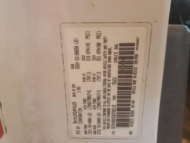 3D7KA26D33G768119 - 2003 DODGE RAM 2500 S WHITE photo 10