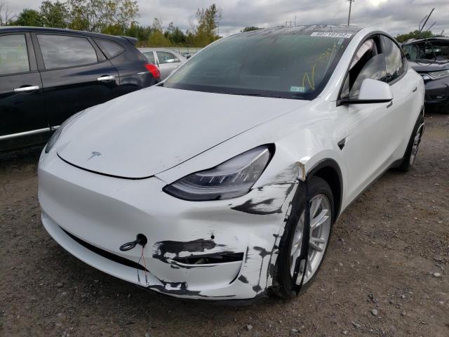 5YJYGDEE2MF074876 - 2021 TESLA MODEL Y Blanc photo 2