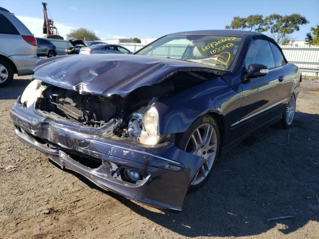 WDBTK56F39T102242 - 2009 MERCEDES-BENZ CLK 350 BLUE photo 2