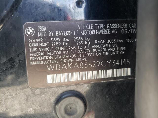 WBAKA83529CY34145 - 2009 BMW 750 I Қара фото 10