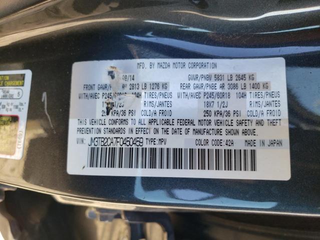 JM3TB2CA7F0450459 - 2015 MAZDA CX-9 TOURI GRAY photo 10