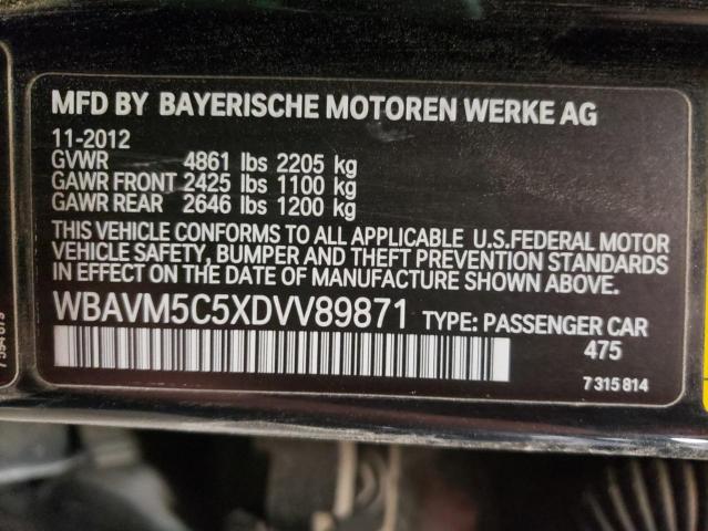WBAVM5C5XDVV89871 - 2013 BMW X1 XDRIVE3 BLACK photo 10
