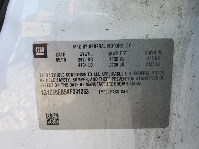 1G1ZE5EB5AF291263 - 2010 CHEVROLET MALIBU LTZ თეთრი ფოტო 10