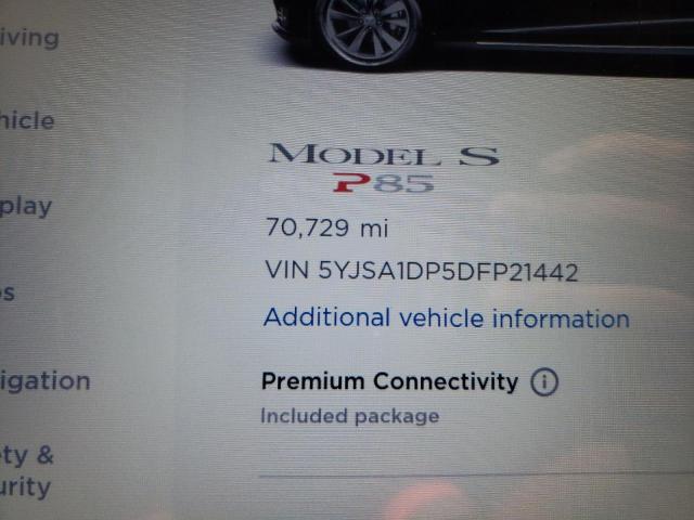 5YJSA1DP5DFP21442 - 2013 TESLA MODEL S Negro foto 8