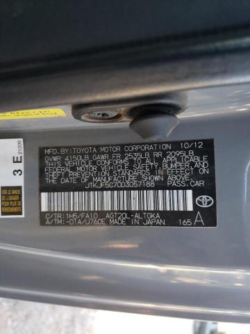 JTKJF5C70D3057188 - 2013 TOYOTA SCION TC GRAY photo 10