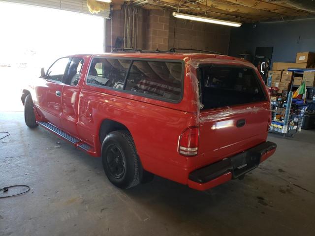 1B7GL22N2YS739686 - 2000 DODGE DAKOTA RED photo 3