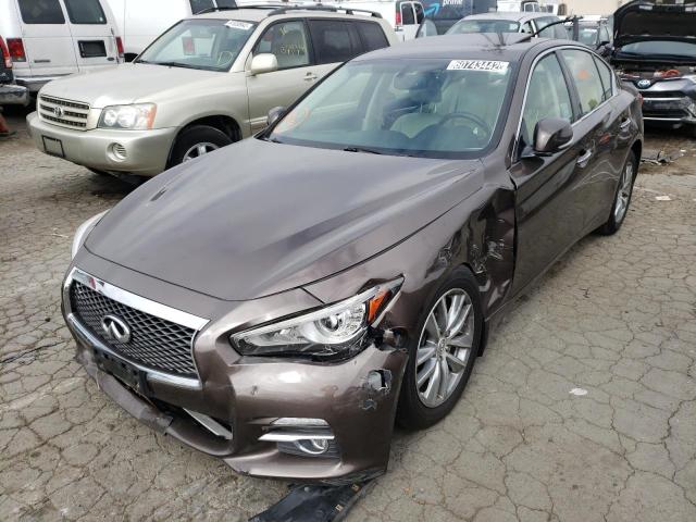 JN1AV7AP5FM790345 - 2015 INFINITI Q50 HYBRID BROWN photo 2