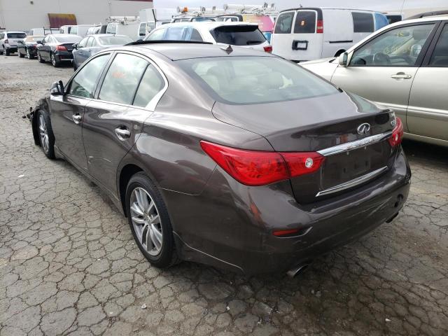 JN1AV7AP5FM790345 - 2015 INFINITI Q50 HYBRID BROWN photo 3