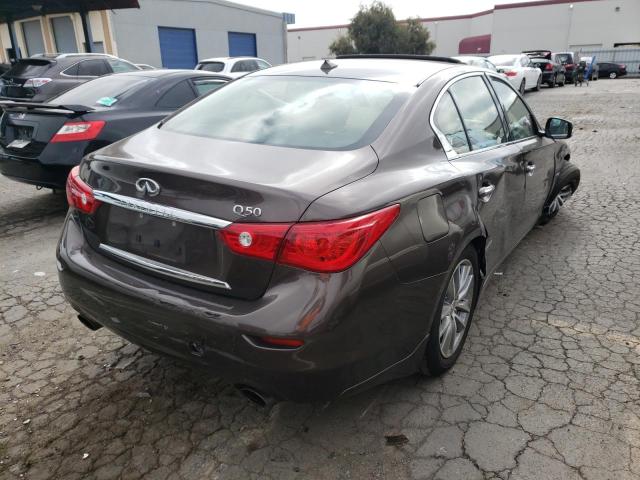 JN1AV7AP5FM790345 - 2015 INFINITI Q50 HYBRID BROWN photo 4