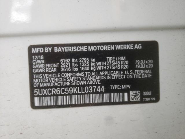 5UXCR6C59KLL03744 - 2019 BMW X5 XDRIVE4 白色 照片 10