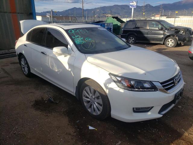 1HGCR3F8XDA004219 - 2013 HONDA ACCORD EXL WHITE photo 1