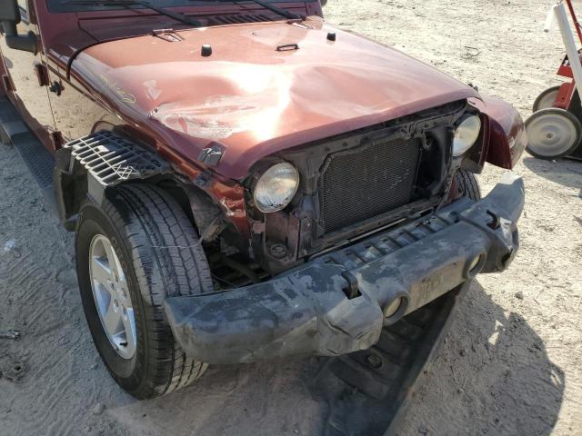 1J4GA59187L147884 - 2007 JEEP WRANGLER S MAROON photo 9