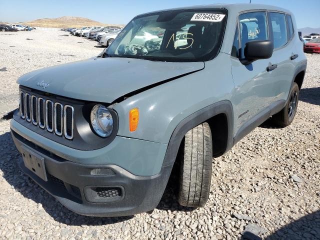 ZACCJBAH2JPH32037 - 2018 JEEP RENEGADE S GRAY photo 2